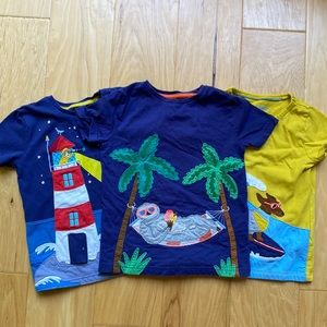 Bundle of boys Mini Boden appliquéd t-shirts